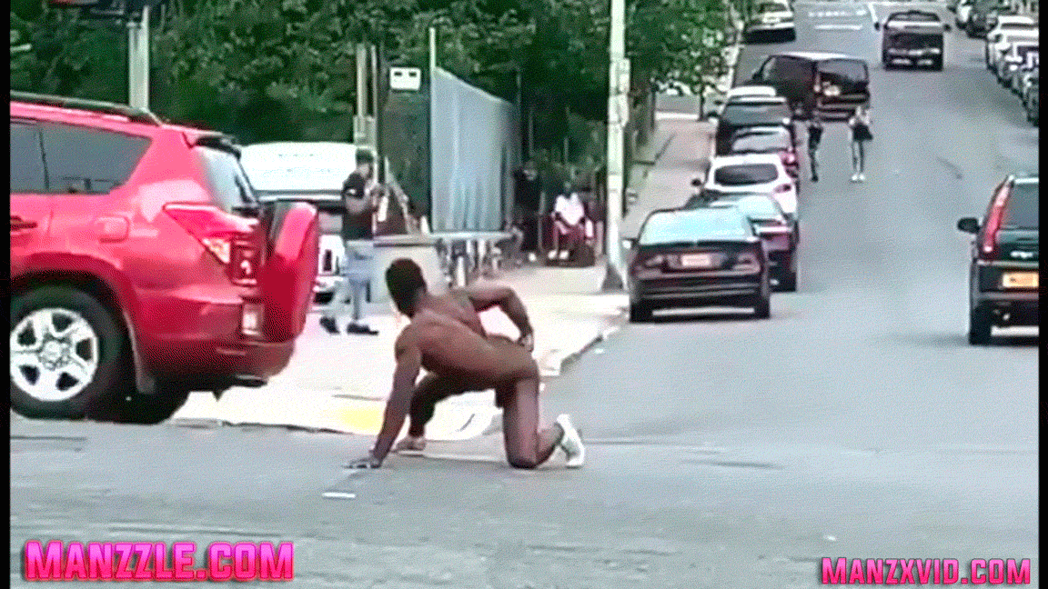  Black Man Butt Fucks himself in Public Streets of NYC 